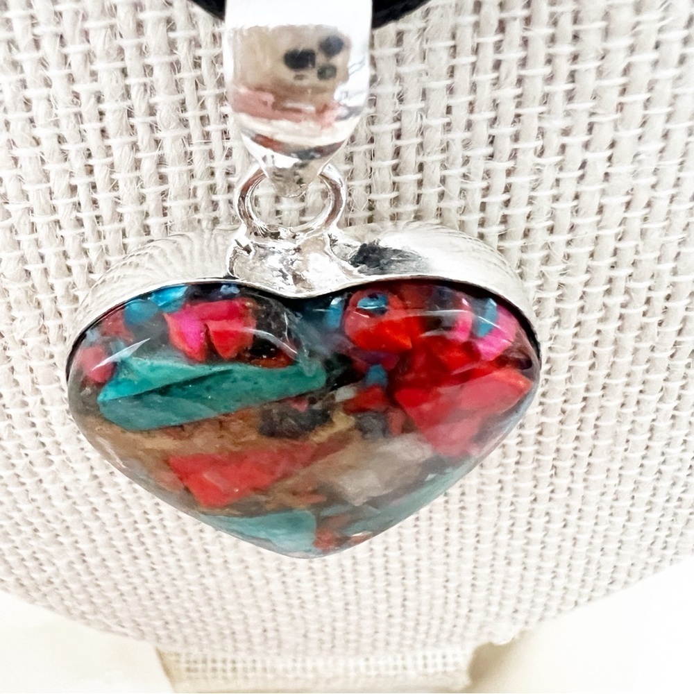 925 Stainless Steel oyster cooper turquoise necklace womens jewelry - Picture 6 of 9